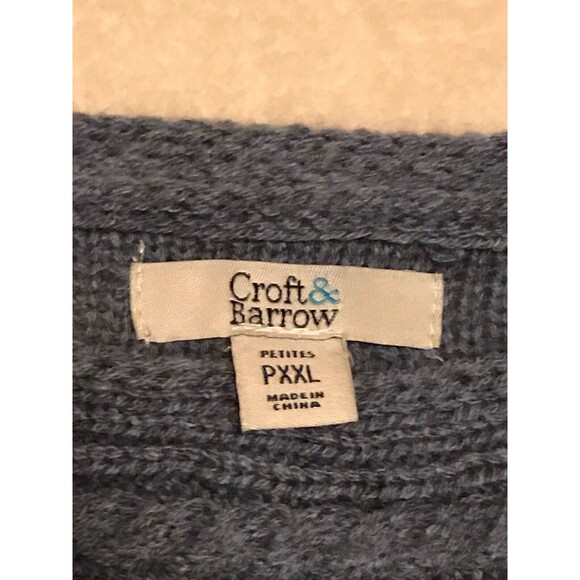 Croft & Barrow Soft Sweater Pull Over boat neck Style P2XL Long Sleeve Blue New - Picture 4 of 10